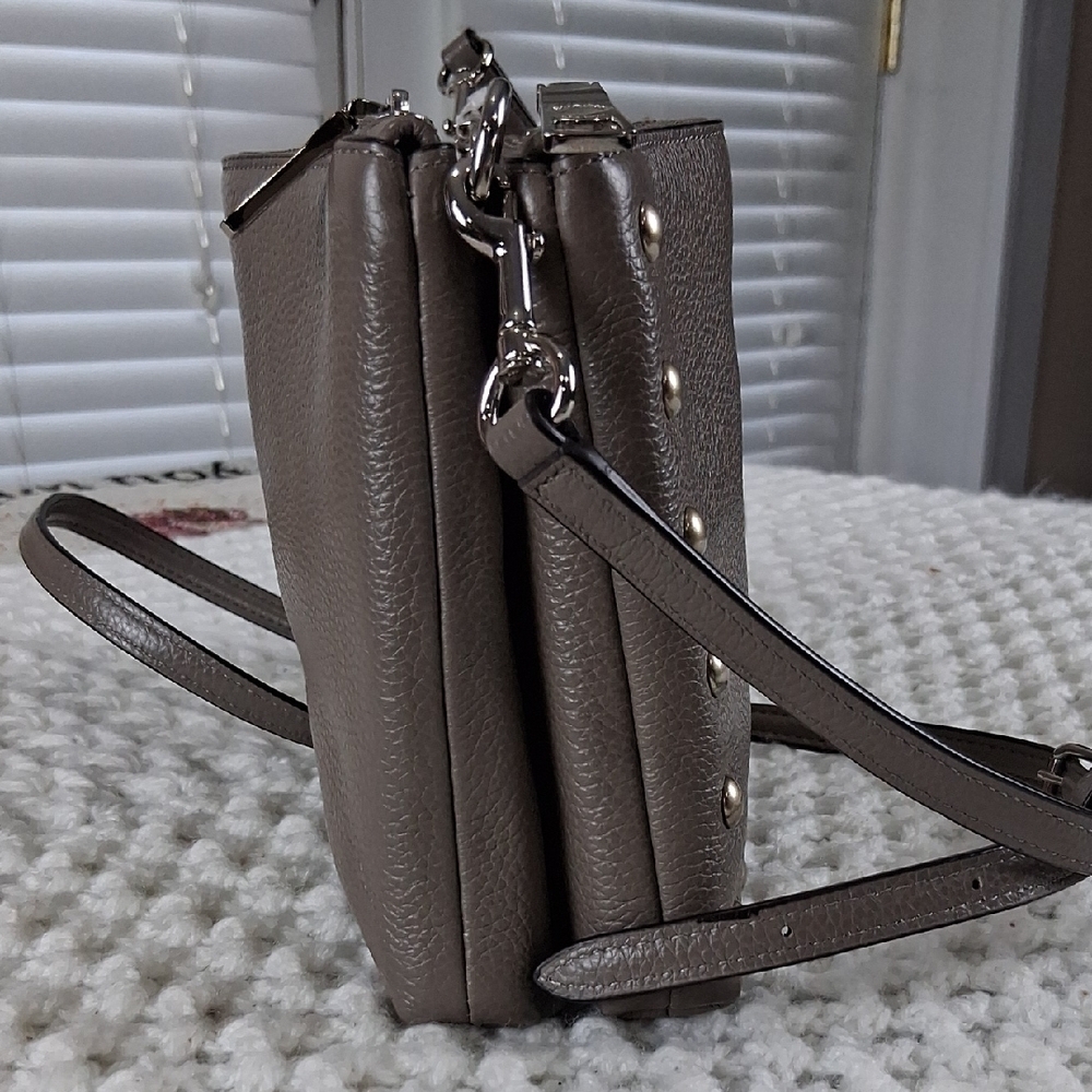 Coach Gray Studded Woman Crossbody Bag - Picture 7 of 15